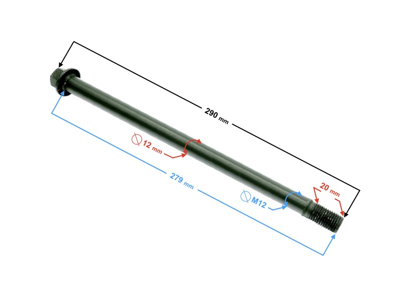 Front wheel axle for B-Max scooter