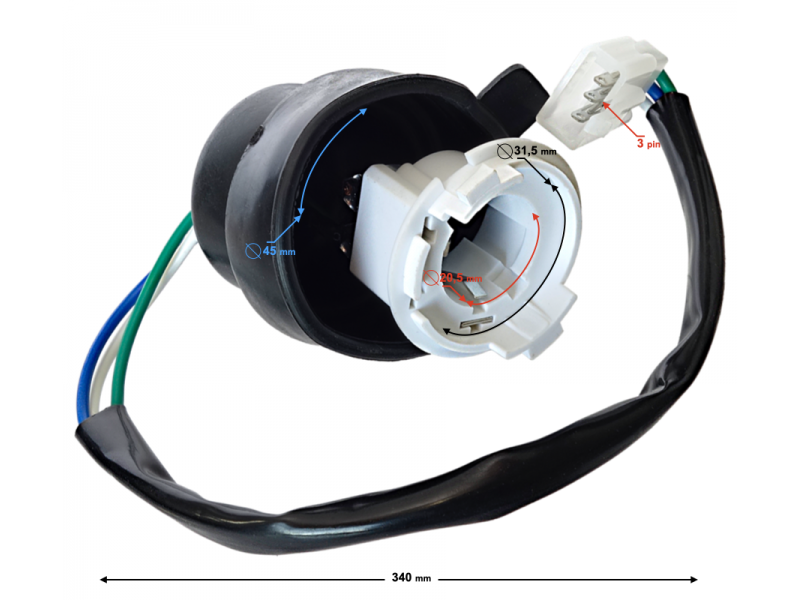 Headlamp bulb holder for 21 2 scooter