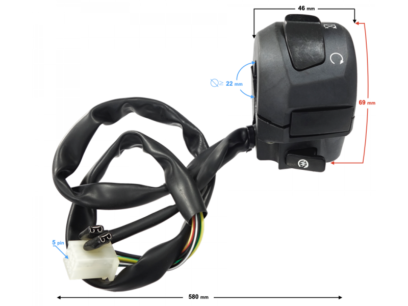 Combined switch, right for FR 2 moped