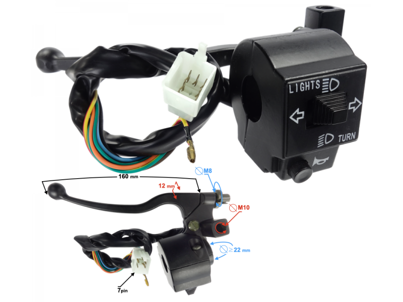 Combined switch, left for Fighter 2 moped