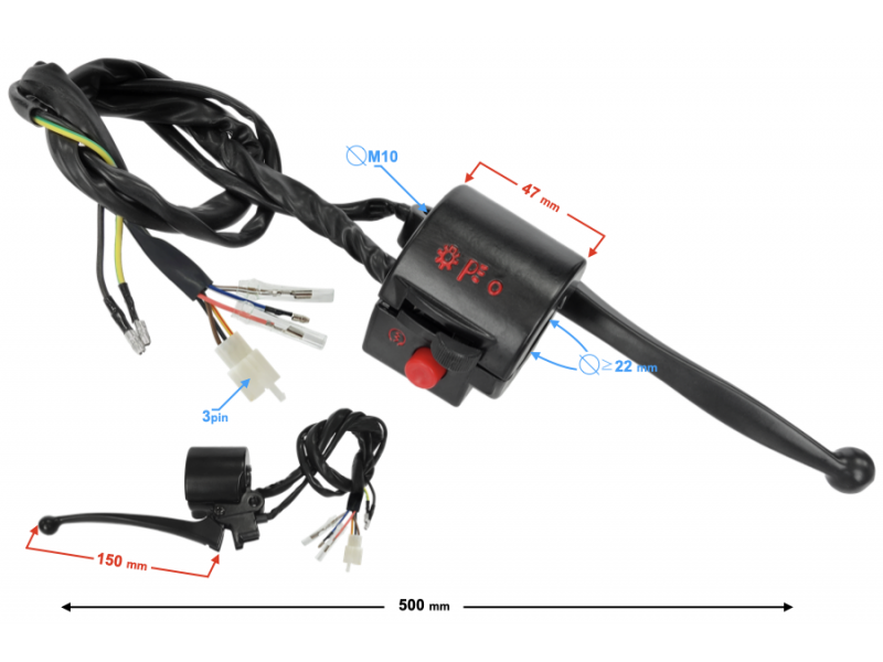 Combined switch, right for Ranger Classic moped