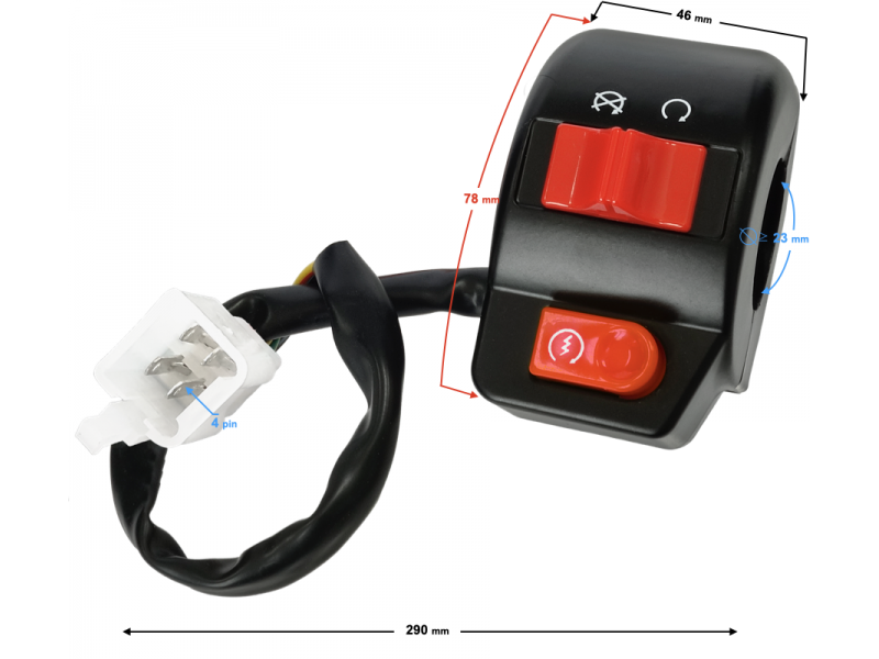 Combined switch, right for 21 2 scooter Combined switch, right for 21 2 scooter