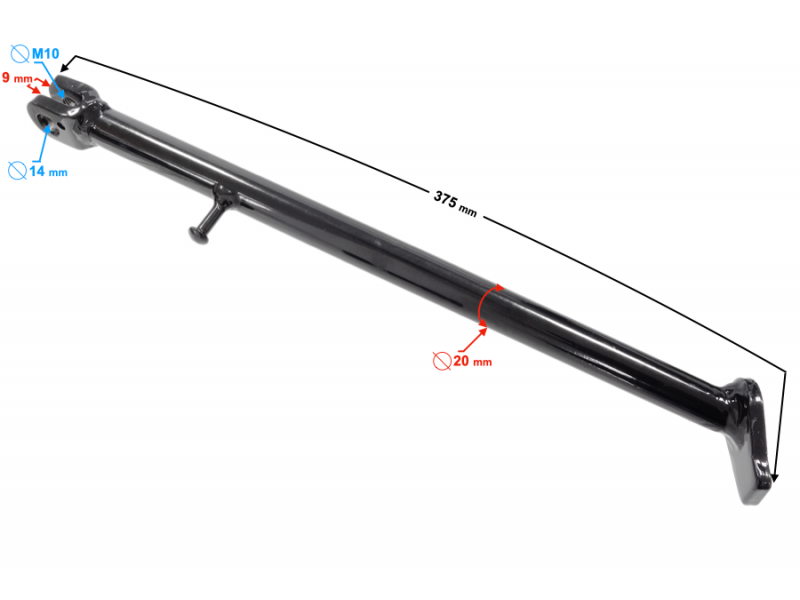 Side stand support for Hyper 125 motorcycle