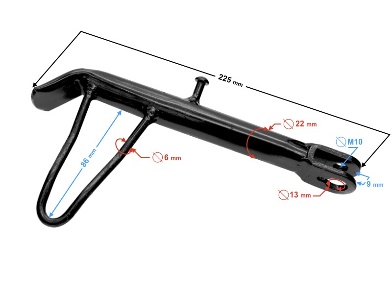 Side stand support for E-Max scooter