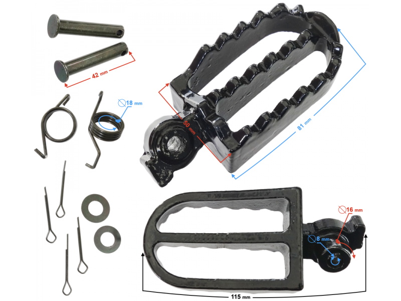 Front footrest (set) for Hyper 125 motorcycle