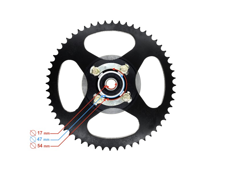 Rear wheel hub with sprocket for Ranger Classic (E4) moped