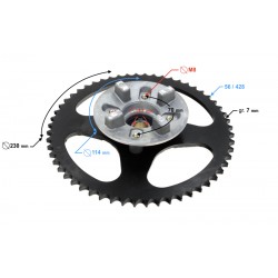 Rear wheel hub with sprocket for Ranger Classic (E4) moped