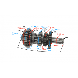 Gearbox for Classic 125 motorcycle Gearbox for Classic 125 motorcycle