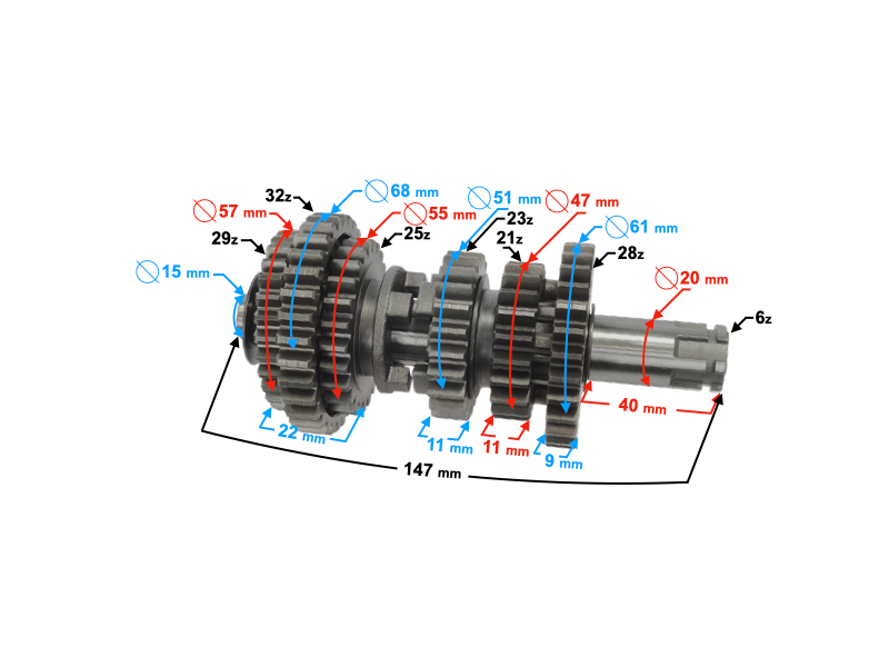 Gearbox for Classic 125 motorcycle