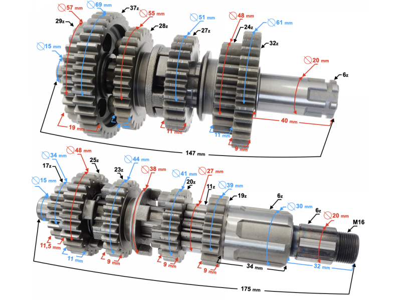 GT 125 gearbox