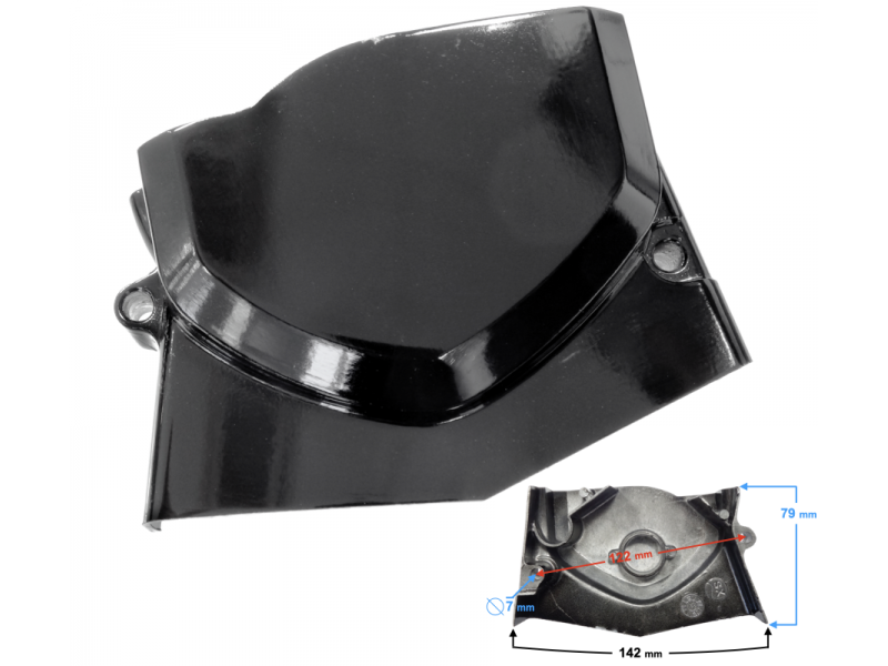 Engine cover - black sprockets for Fighter 2 moped