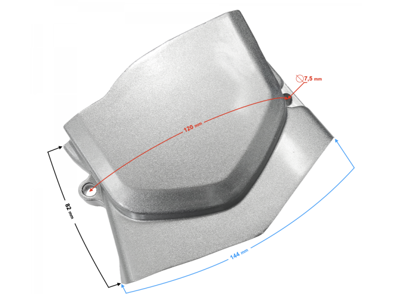 Engine cover - silver sprockets for Fighter 2 moped
