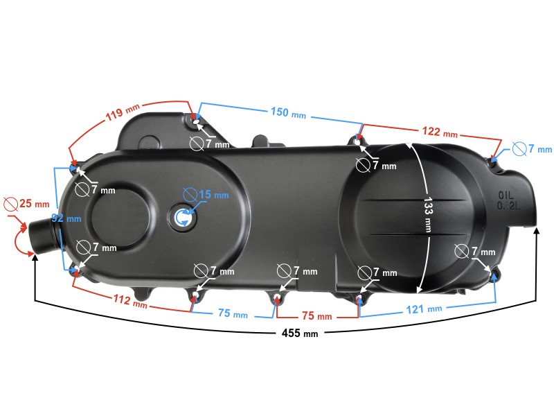 Engine drive cover 430 for Challenger 2 scooter