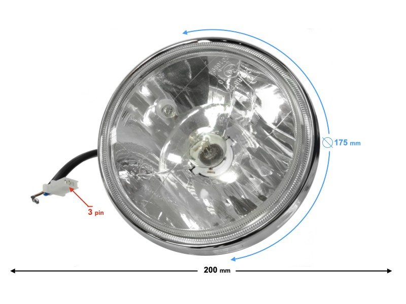 Headlight for Classic 125 motorcycle