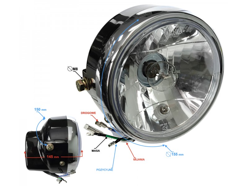 Headlight for Ranger Classic moped
