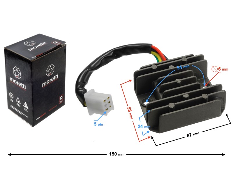 Voltage regulator for Fighter moped, 5 cables