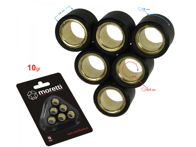 Variator rollers 10 grams 18-14 for Falcon 125