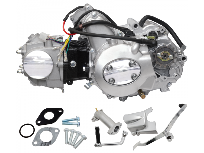 Horizontal engine 139FMB, 50cc 4T, 4 speed manual, silver