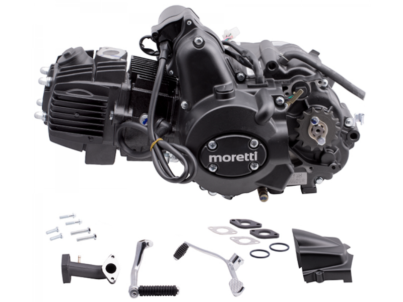 horizontal Moretti engine 152FMH, 110cc 4T, 4 speed , maual, black