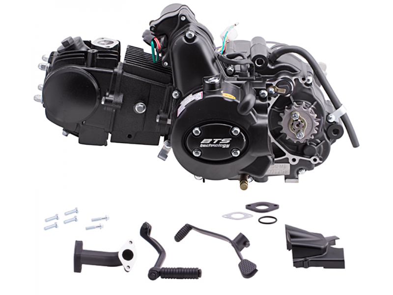 horizontal BTS engine 154FMI, 125cc 4T, 4 speed, manual, black