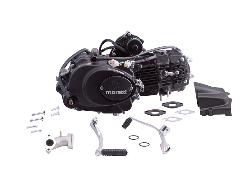 Horizontal Moretti engine 154 FMI, 125cc 4T , 4 speed, manual, black