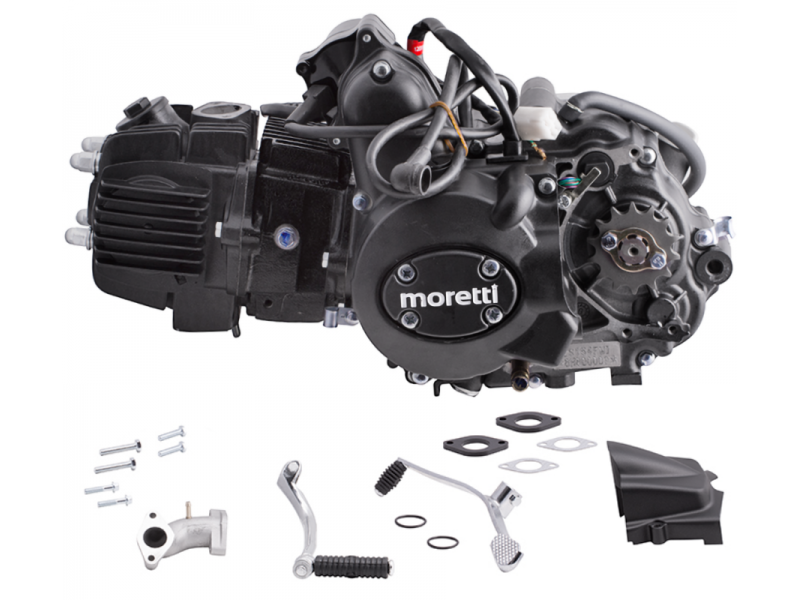Horizontal Moretti engine 154 FMI, 125cc 4T , 4 speed, manual, black