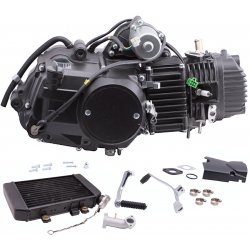 Liquid cooled 130cc engine with radiator