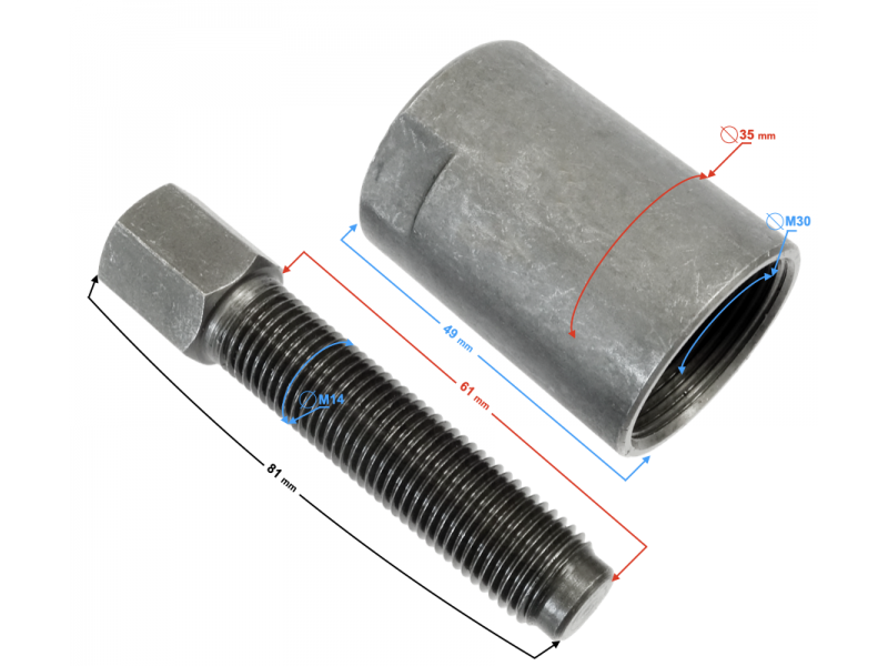 Magnetic wheel puller for 50cc 4T moped (right thread)