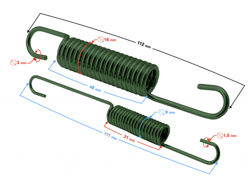 Side support spring for Hyper 125 motorcycle