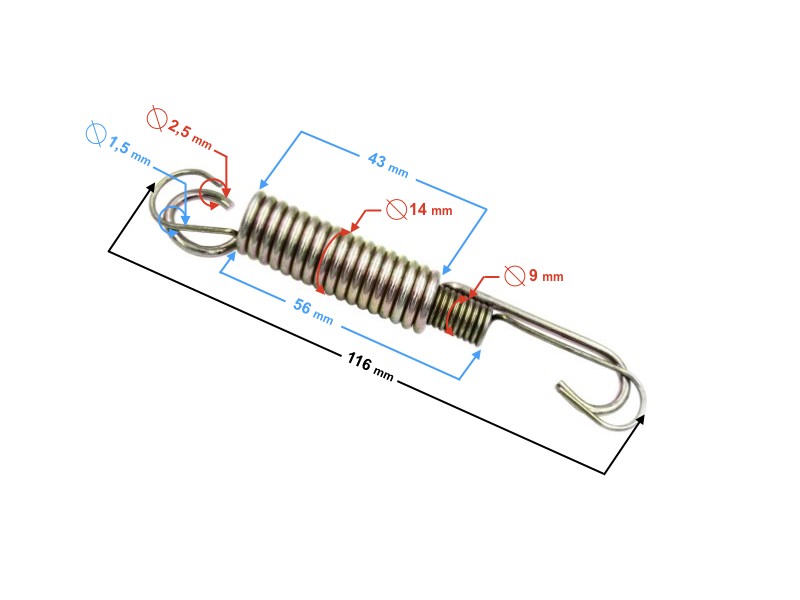 Side support spring for moped Ranger Classic (E4)