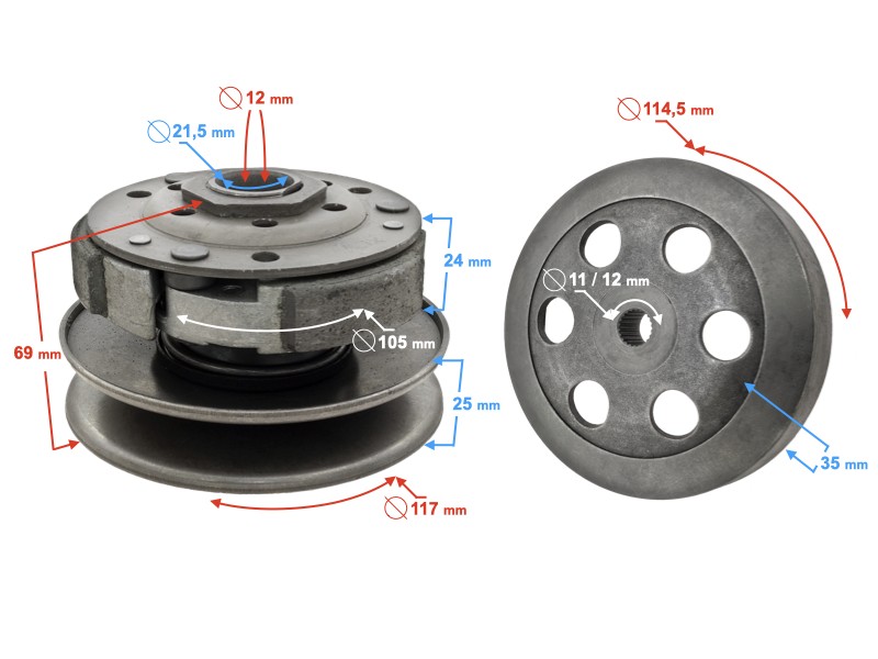Clutch for 4T Huragan 5 scooter