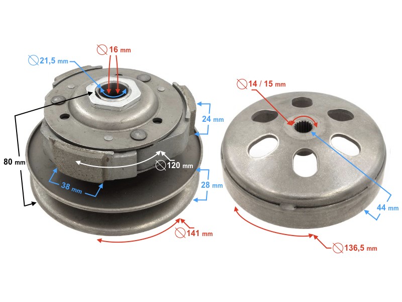 Clutch for Huragan 125 scooter