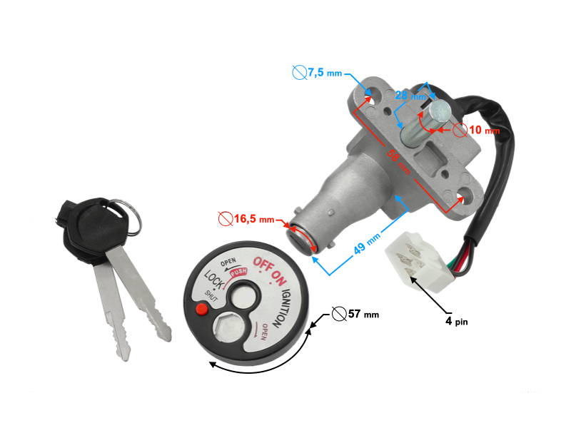 Ignition switch complete Scalpel 50