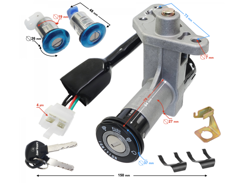 Ignition switch for Falcon 2 scooter
