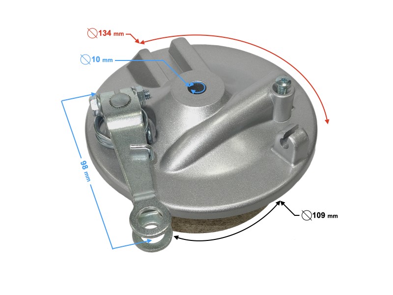 Front Brake shoes for Ranger Classic moped with mouting