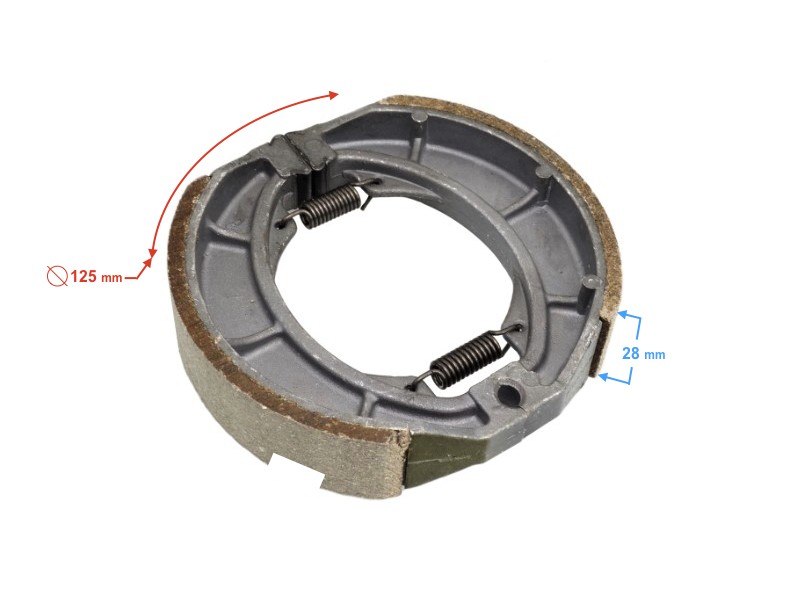 Rear brake shoes for Sprint moped