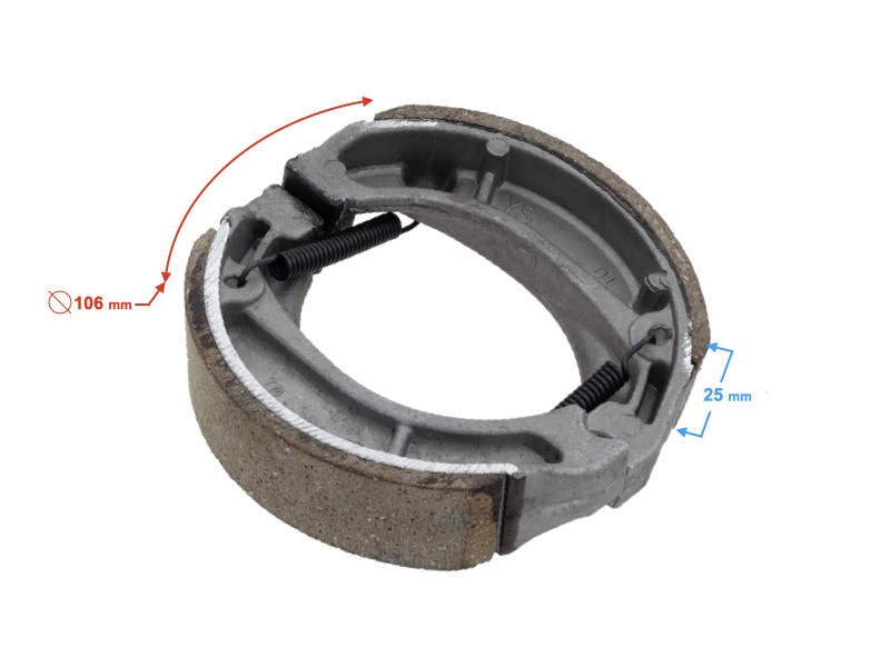 Rear brake shoes for Ranger Classic (E4) moped