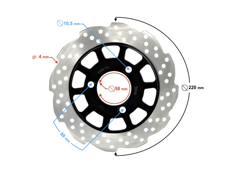 Rear brake disc for B-Max scooter