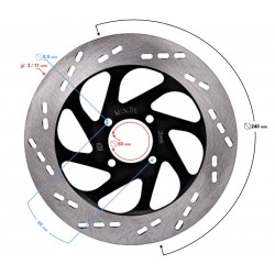 Front brake disc for Cafe Racer motorcycle