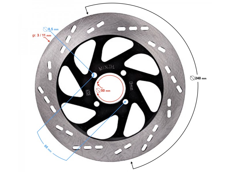Front brake disc for Cafe Racer motorcycle