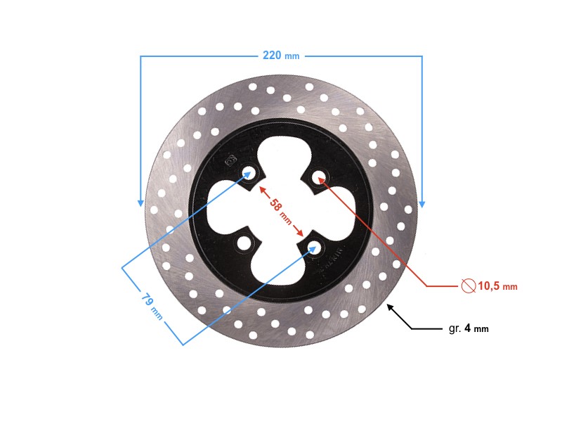 Rear brake disc for Cafe Racer motorcycle