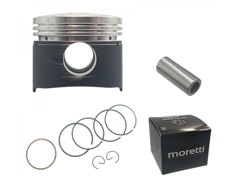 Moretti 50cc piston 4T scooter, graphite, diameter 39, pin diameter 13, height 17,2, set