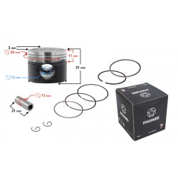 Moretti 50cc piston 4T scooter, graphite, diameter 39, pin diameter 13, height 17,2, set