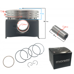 Moretti 50cc piston 4T scooter, graphite, diameter 39, pin diameter 13, height 17,2, set