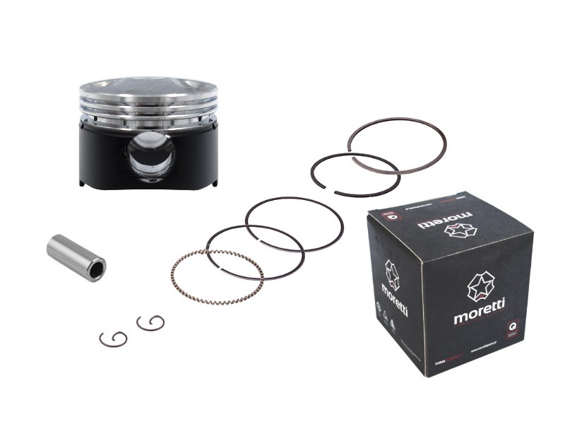 Moretti 60cc piston 4T scooter, graphite, diameter 44, pin diameter 13, height 17,2, set