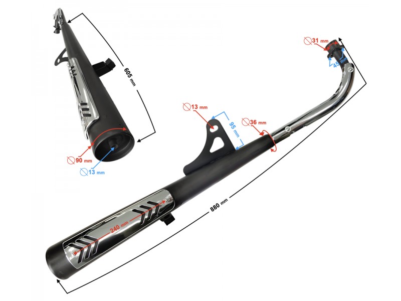 Muffler for Ranger Classic moped