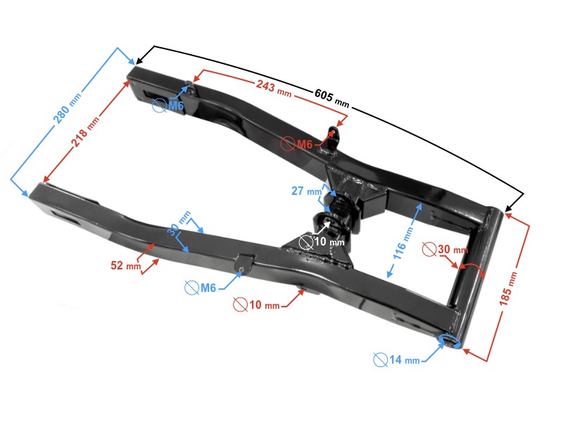 Rear suspension rocker arm for FR 2 moped