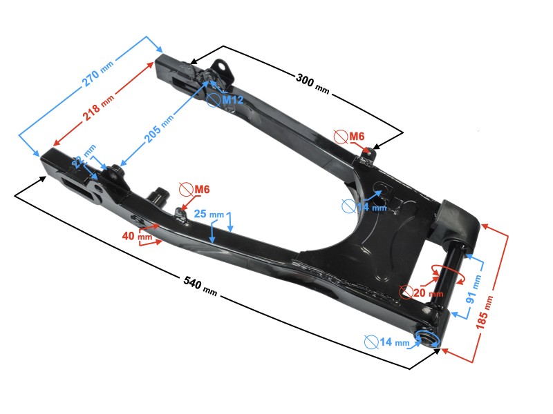 Rear suspension rocker arm for Classic 125 motorcycle Rear suspension rocker arm for Classic 125 motorcycle