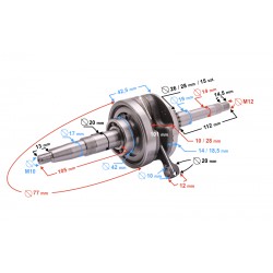 Crankshaft for Falcon 4T Euro 4 SYM engine Crankshaft for Falcon 4T Euro 4 SYM engine