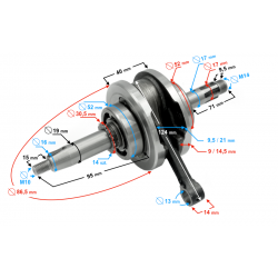 Crankshaft for Ranger Classic moped